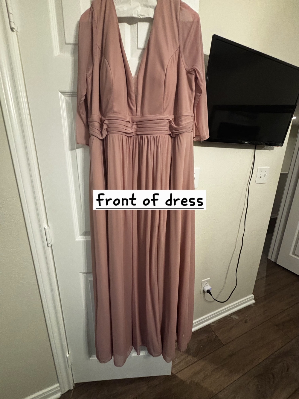 Elegant Blush Pink V-Neck Women’s Mother Of The Bride Dress